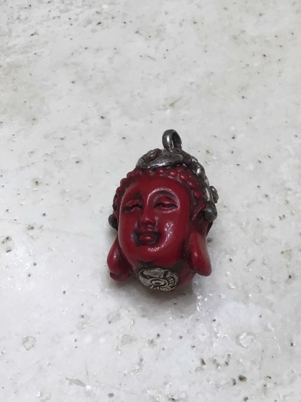 Cinnabar Red Buddha Head Pendant